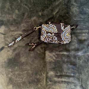 Vera Bradley Wristlet in Blue Bandanna Pattern